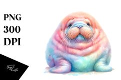Vibrant Pastel Baby Walrus Clipart Product Image 3