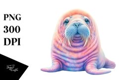 Vibrant Pastel Baby Walrus Clipart Product Image 1