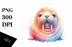 Vibrant Pastel Baby Walrus Clipart Product Image 3