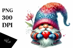 Valentines Gnome, Detailed PNG Product Image 1