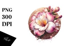 Sublimation Clipart Title: Watercolor Splash Freesia Product Image 1