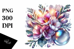 Shiny Wood Freesia Splash | Sublimation | Clipart Product Image 3