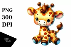 Cute Plush Giraffe Baby PNG Product Image 1