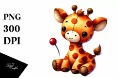 Cute Plush Giraffe Baby PNG Product Image 1