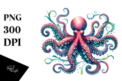 Vibrant Octopus Clipart Product Image 1