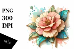 Abstract Wooden Camelia Stained | Sublimation | Clipart Product Image 3