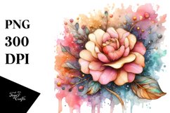 Abstract Wooden Camelia Stained | Sublimation | Clipart Product Image 1