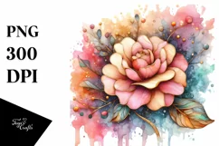 Abstract Wooden Camelia Stained | Sublimation | Clipart Product Image 1