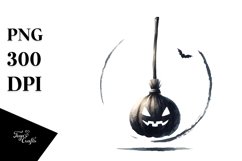 Watercolor Halloween Broomstick PNG Product Image 3
