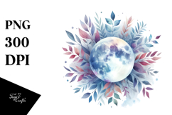 Sublimation Clipart Title: Abstract Moon Foliage Product Image 1