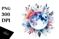 Sublimation Clipart Title: Abstract Moon Foliage Product Image 1