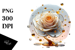 Glossy Rose Watercolor Splash PNG Product Image 1