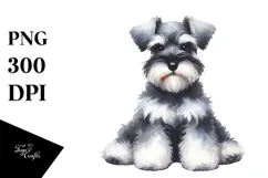 Cute Miniature Schnauzer, Transparent PNG Product Image 1