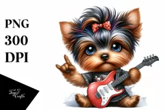 Yorkshire Terrier Watercolor Rock | Sublimation Clipart Product Image 1
