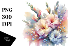 Colorful Pastel Gladiolus made of Diamond, High-Res PNG Product Image 1