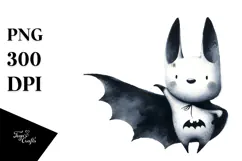 Funny Bat in Washed Watercolor PNG Product Image 1