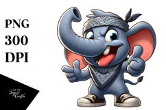 Playful Elephant with Mischievous Grin, Transparent PNG Product Image 1