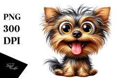 Crazy Yorkshire Terrier Watercolor Clipart Product Image 3