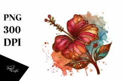 Abstract Wooden Hibiscus | Sublimation | Clipart Product Image 3