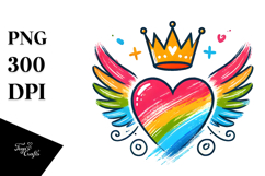 Crowned Heart Paintbrush PNG Product Image 1