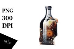 Abstract Bottle with Chrysanthemum | Sublimation | Clipart Product Image 3