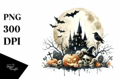Halloween Moon Scene, Transparent PNG Product Image 3
