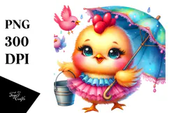 Colorful Baby Rooster PNG Product Image 1
