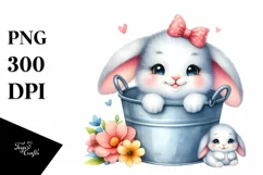 Colorful Bunny in Bucket | Clipart Product Image 3
