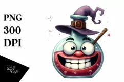 Funny Watercolor Halloween Magic Potion Goofy Smile Clipart Product Image 1