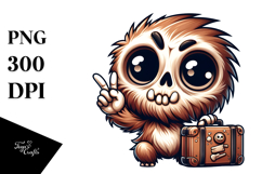 Ridiculously Cute Skull with Rolling Eyes, PNG Product Image 1