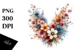 Grungy Flower Painting PNG Product Image 1