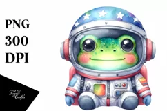 colorful Frog with Astronaut Helmet | Clipart Product Image 1