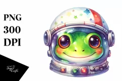 colorful Frog with Astronaut Helmet | Clipart Product Image 1