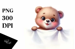 Colorful Watercolor Baby Bear | Sublimation | Clipart Product Image 1