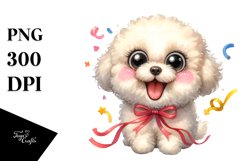 Cute Watercolor Bichpoo Sitting | Sublimation | Clipart Product Image 3