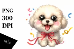Cute Watercolor Bichpoo Sitting | Sublimation | Clipart Product Image 3
