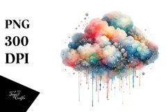 Colorful Watercolor with Silver Foil | Sublimation | Clipart Product Image 3