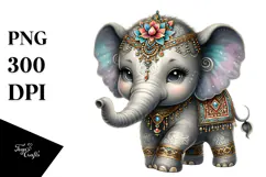 Adorable Baby Elephant, High-Res PNG Product Image 1