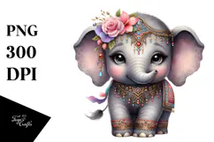 Cute Baby Elephant, Transparent PNG Product Image 1