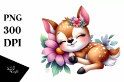 Colorful Watercolor Small Deer | Sublimation | Clipart Product Image 3