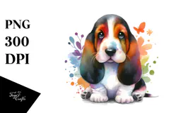Colorful Basset Hound, 20 oz Tumbler Product Image 1