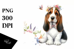 Colorful Basset Hound | Sublimation | Clipart Product Image 1