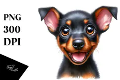 Cute Baby Doberman Pinscher, Transparent PNG Product Image 1