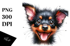 Happy Baby Doberman Pinscher PNG Product Image 1