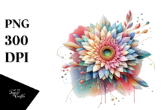 Colorful Gerbera Made of Diamond PNG Product Image 1