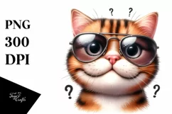 Cute Cat Portrait in Sunglasses Clipart Product Image 1