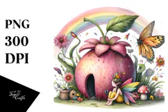 Colorful Fairy House Rainbow Clipart Product Image 1