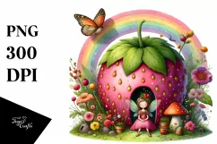 Colorful Fairy House Rainbow Clipart Product Image 1