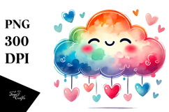 Pastel Cloud Hearts PNG Product Image 1