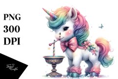 Colorful Unicorn with Pole, PNG Product Image 3